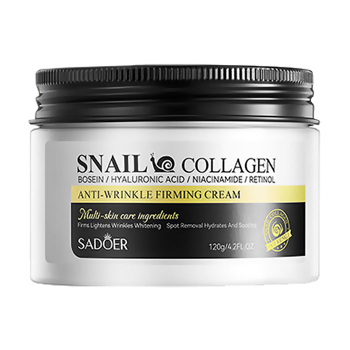 Крем для обличчя Sadoer Snail Collagen Anti-Wrinkle Firming Cream проти зморшок, з муцином равлика та колагеном, 120 г