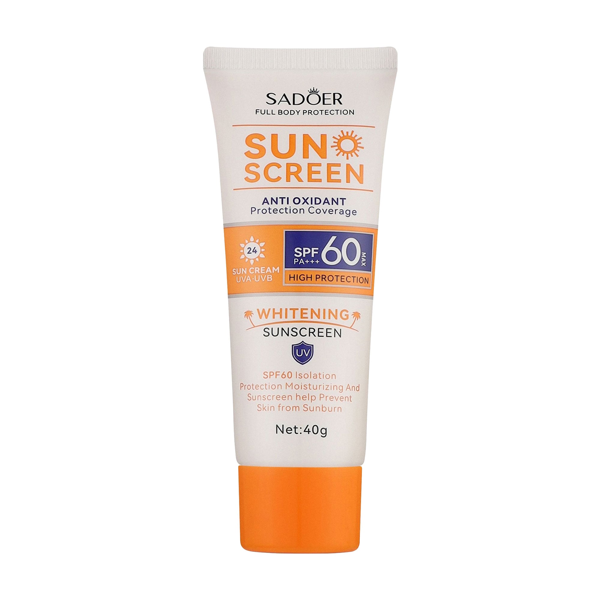 Сонцезахисний крем для обличчя Sadoer Sun Screen Anti Oxidant Protection Coverage, 40 г